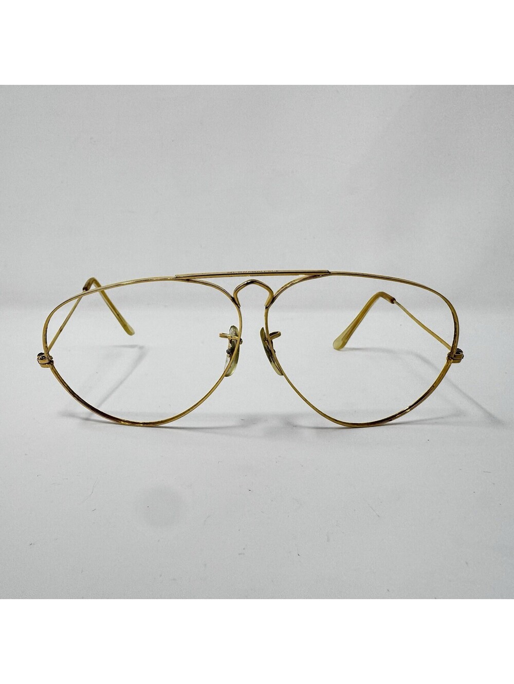 Vintage B&L Ray-Ban USA Gold Aviator Frames Only 62-14 Bent